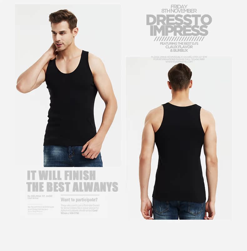 Ai Luode vest nam cotton mỏng body bó sát thể thao chạm đáy áo thoáng khí tập thể dục mùa hè thanh niên áo dán ngực