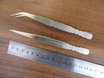 Stock new stainless steel tweezers not on magnetic tip mouth curved mouth tweezers sewing machine tweezers home spare gadget