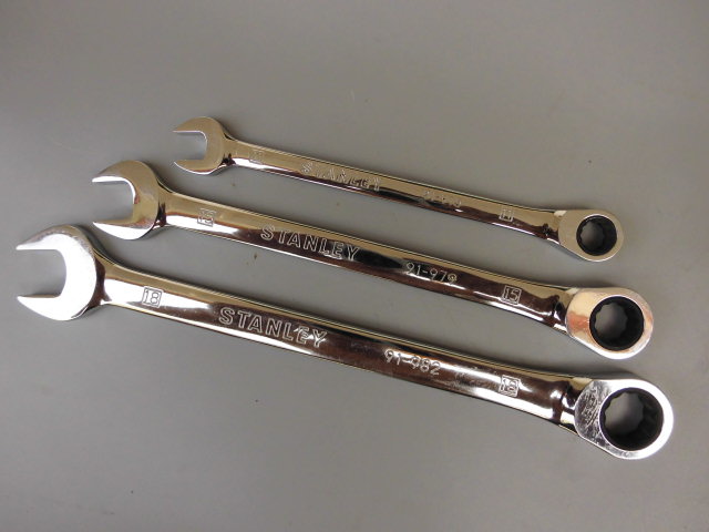 STANLEY HISTORY DANLEY PUBLIC-MADE LONG HANDLE WITH DOUBLE-PURPOSE WRENCH FINE POLISHED RATCHET WHEEL QUICK WRENCH 9-18mm