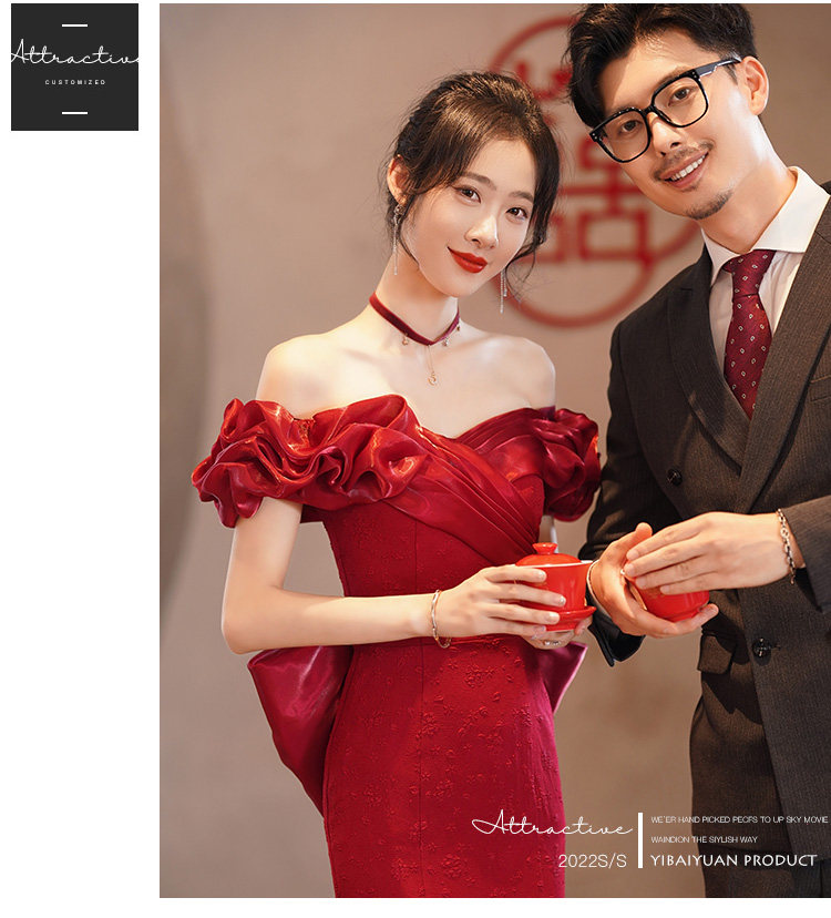 Вечернее платье, открытые плечи, крой «рыбий хвост»    