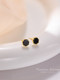 925 silver earrings women's black earrings 2025 new popular style ear piercing niche design high-end temperament earrings