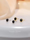 925 silver earrings women's black earrings 2025 new popular style ear piercing niche design high-end temperament earrings