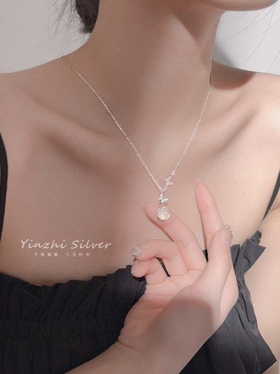 S925 silver butterfly necklace for girls 2025 new light luxury niche exquisite accessories gift high-end clavicle chain