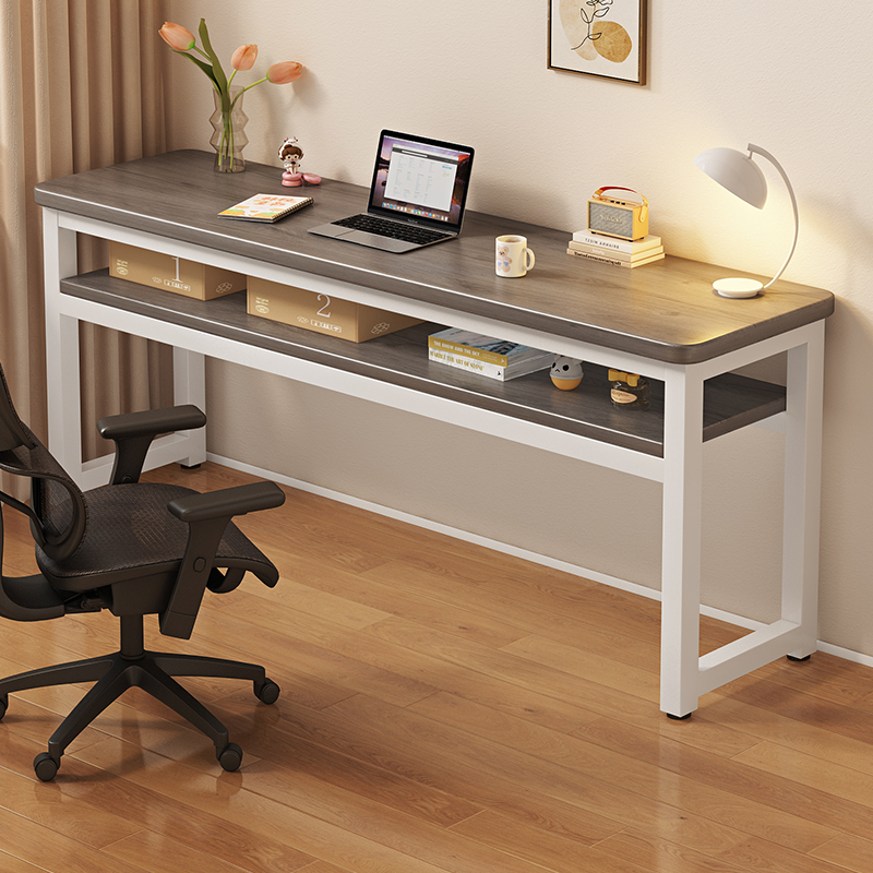 Computer Desk, Long Narrow Table, Bedroom Home Office Desk, Double Student Writing Desk, Double-Layer Desk, Simple Workbench Table