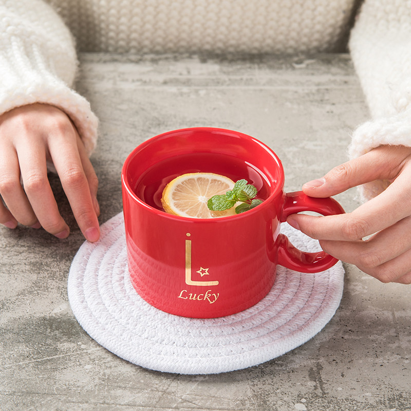 Gold Letter Cup Coffee Cup Markcup Milk Cup Water Cup Ceramic Cups Ceramic Cups Porcelain Cups Office Water Cups