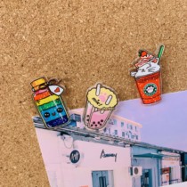 3 Pearls Milk Tea Rainbow Drinks Emulation Creative Graphic Nails Restaurant Patrons Wall Trim Colorful Photo Wall Felt