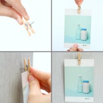 20 Wood color small wood clamp pin Creative cute photo wall decoration press pin clip