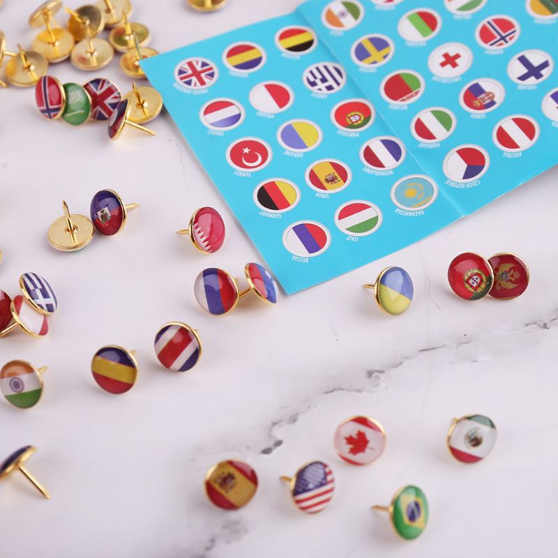 100 World Flag Tnails (Indexing) Creative Words Nails Office Teaching Logo Cork Decorations