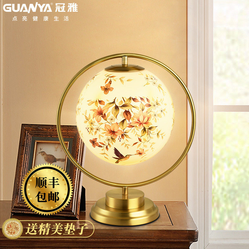 Magpie New Chinese High-end All-copper Table Lightroom Creative New Wedding Gift Pure Bronze Villa Decorated Bed Light