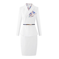 Flight Attendant Career Suit Fashion White West Suit Goddess Van Tooling Jewelry Store Medical Beauty Front Work Clothes Commute