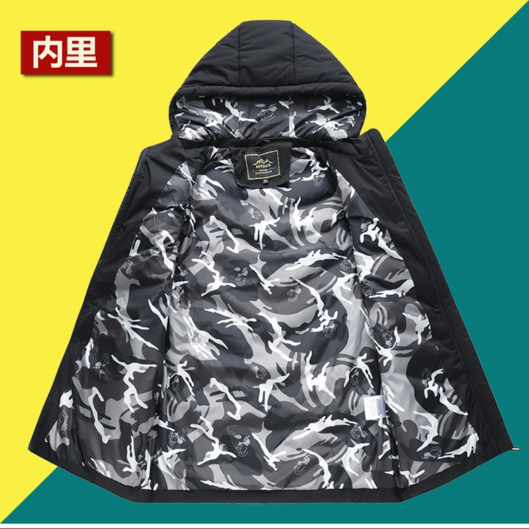 Áo thể thao mùa đông nam vest lỏng cộng với phân bón XL cotton vest dày dày không tay áo khoác thủy triều áo khoác mùa hè nam
