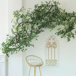 Simulated Green Plants, Fake Plants, Landscaping, Green Leaves, Rose Leaves, Classy Accessible Luxury House Staircase Decoration, Bionic Vine Leaves