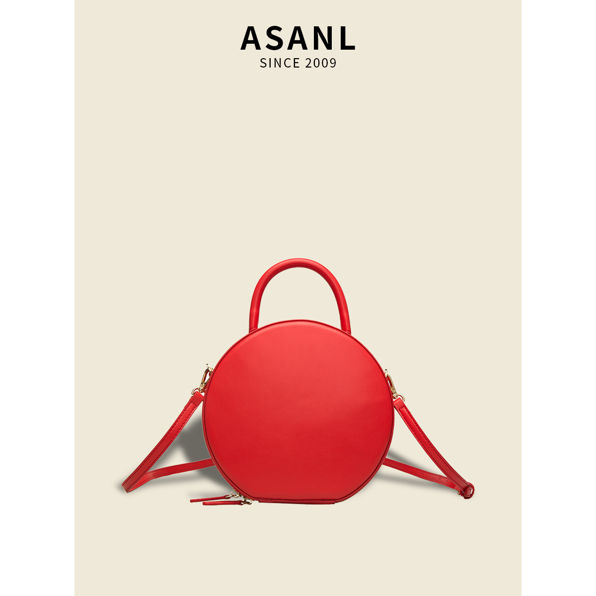 Small Crowd Design Feel Round Bag Genuine Leather Girl Bag Cute Round 2021 New Tide Net Red Single Shoulder Inclined Satchel Bag