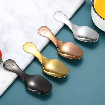 Stainless steel teaspoon 304 points Teaspoon Thickened Tea Shovel Take Tea Spoon Short Handle Dessert Spoon Ice Cream Spoon Tea Table Accessories