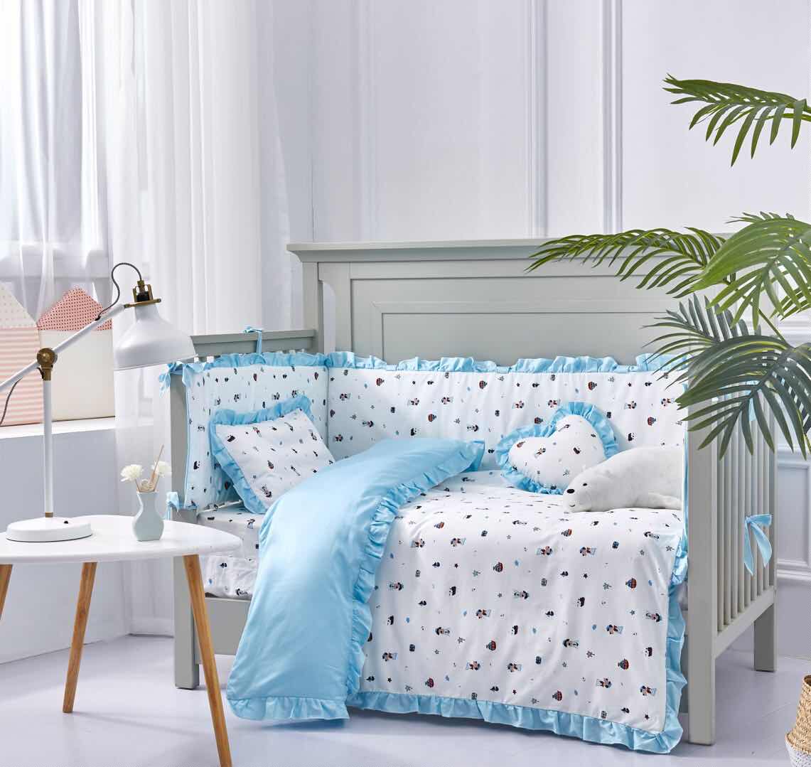 Zebeier crib bed surround eight-piece baby cotton children's anti-collision bedding removable and washable baby bedding