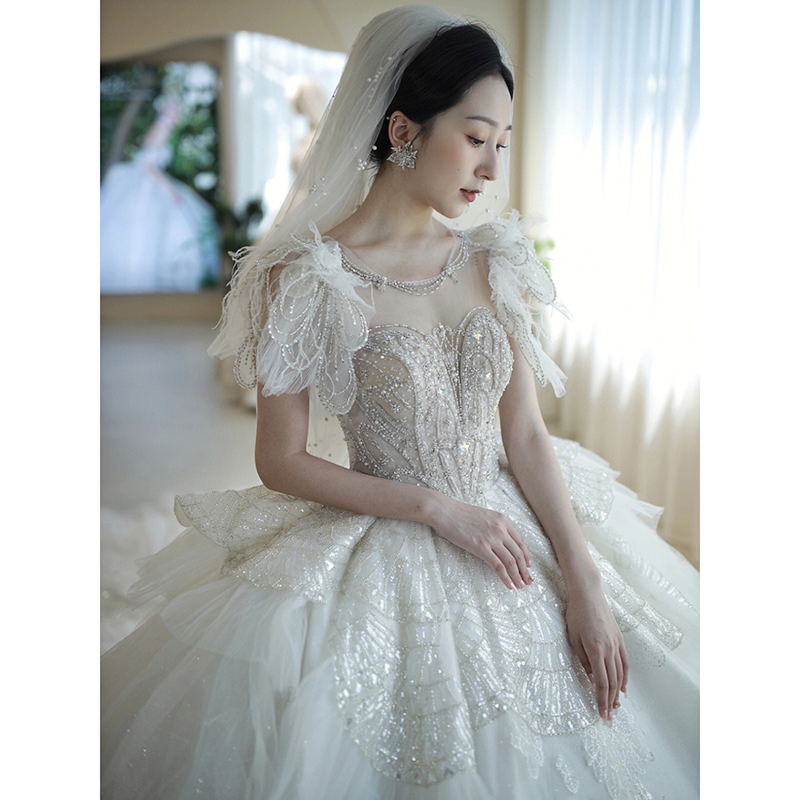 Retro advanced tube top for bride, 2023 collection, suitable for teen, high-end, french style Retro advanced tube top for bride, 2023 collection, suitable for teen, high-end, french style