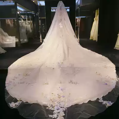 French light wedding dress 2021 new bride lace tailing premium Princess wind main yarn out winter