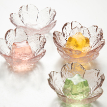 Three-dimensional soy sauce dish Japanese candy plate cherry blossom glass small plate transparent personality creative household dipping sauce dish