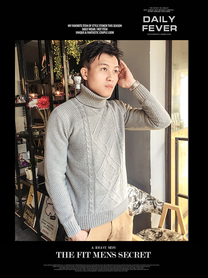 Áo len nam mùa thu và mùa đông của nam giới cộng với áo len cổ tròn dày nhung shop thời trang nam