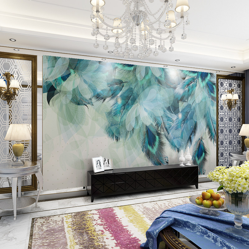 8D Nordic Simple Fashion Feather TV Background Bamboo and Wood Fiber Integrated Wall Panel Living Room Bedroom Parapet Wall Quick Release Board