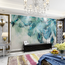 8D Nordic Minimalist Fashion Feather TV Background Bamboo Wood Fiber Integrated Wall Panel Living-room Living-room Protective Wall Quick Fit Board