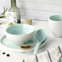 A5 Melamine Cutlery Dishes Dish Four Pieces Swing Table Suit Imitation Porcelain Restaurant Hot Pot Commercial Bowl Spoon Cup Plate Thickening