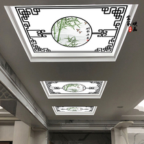 Chinese art glass ceiling decoration aisle corridor new Chinese style translucent plexiglass ceiling acrylic