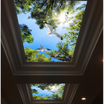 3d natural landscape painting art glass ceiling decoration background wall aisle transparent glass ceiling acrylic