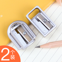 Del pencil sharpener small pencil sharpener elementary school metal mini pen knife zinc alloy pencil sharpener office