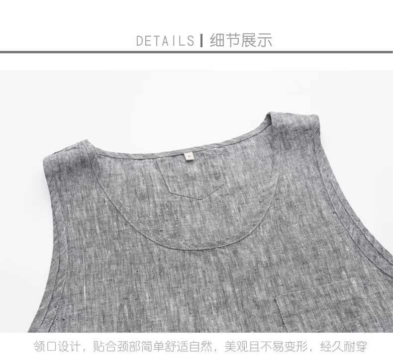 Sợi lanh nhuộm vest nam mùa hè mỏng cotton áo vest vest thể thao giản dị không tay áo thun màu rắn - Áo vest cotton áo ba lỗ tập gym nam