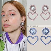 Powder Now Stars in the same style SAFSAFU Flash Drilling Loving Retro Ear Clip Meng Meiqi Song Yan Fins Superfire Brand