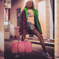 Mededollskill Pink Cool Weekend Travel ~ Hot Brother-in-law Fur Laser Boston Bag