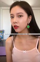 Safsafu Song Yans Super Beautiful Retro Green Loving Ear Clip Earrings Who Wears Who Knows How Beautiful It Is