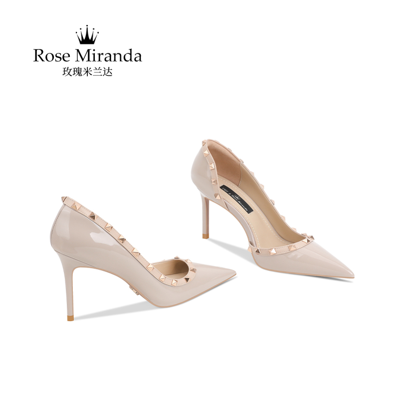 Rose Miranda Commemorative High Heels [New Store Opening] New Gray Studded Shoes