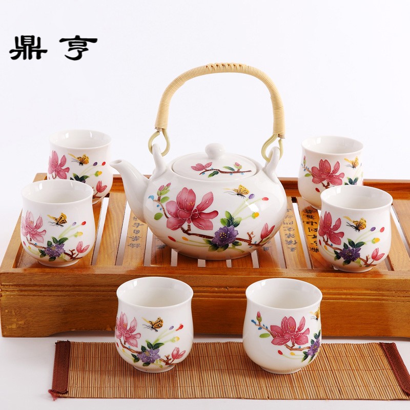Ding heng wedding tea suit wedding teapot teacup jingdezhen ceramic whole contracted household kunfu tea