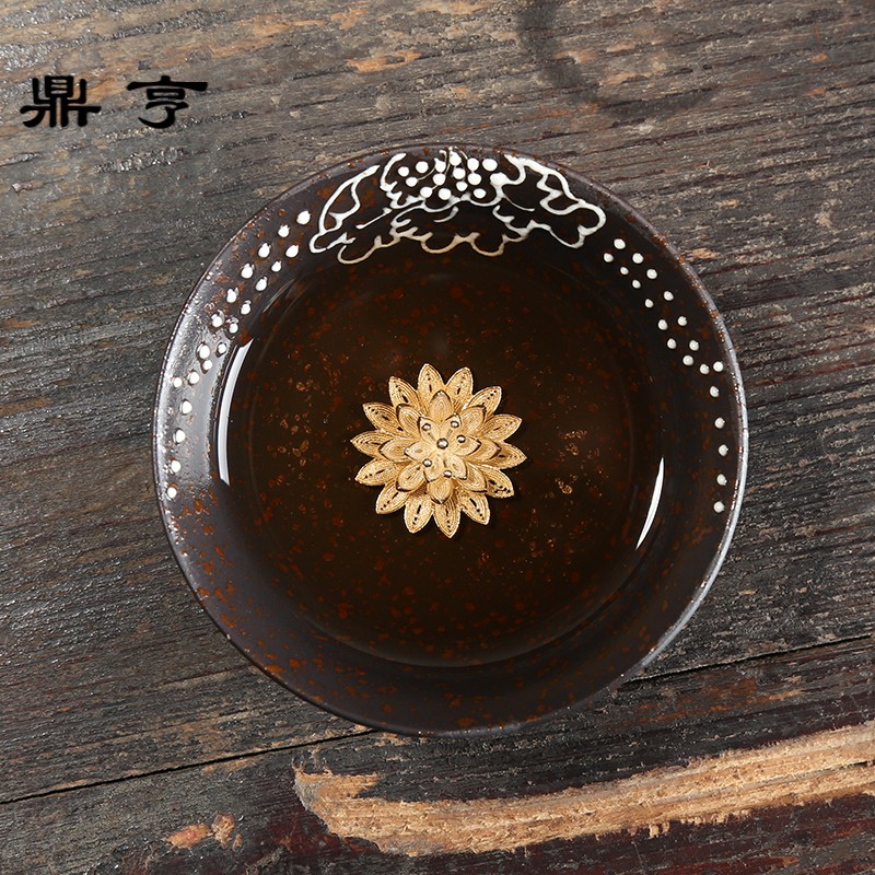 Ding heng coarse after getting silver cup to crack a pot of two cups of silver fish two people travel with kung fu tea set ceramic cup