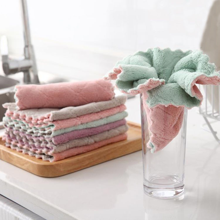 Dishwashing cloth for housework Non-oil kitchen towel rag Water absorption does not fall off the brush Bowl cloth Table cleaning cloth