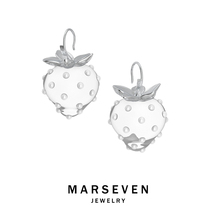 MARSEVEN picnic series Transparent strawberry earrings 925 silver design