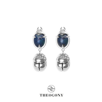 THEOGONY Amulet series scarab short earrings Tiger Eye Stone design sense insect stud earrings