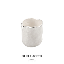 OLIO E ACETO Sterling Silver Ultra Wide Ring 925 Silver Handmade Texture Design COINKCONCEPT