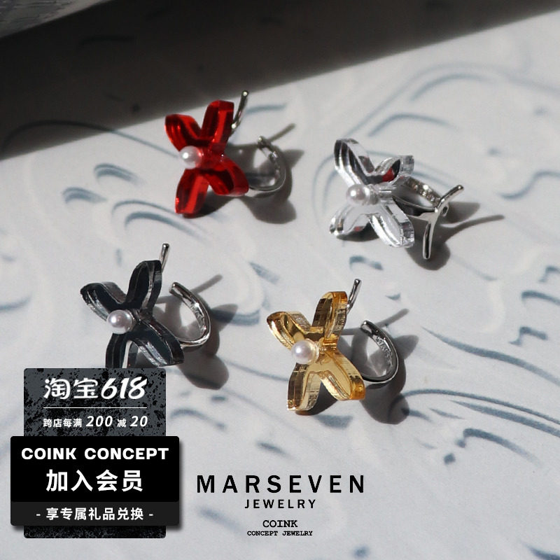 MARSEVEN Flower Arrangement Ear Bone Clip Original Niche Designer 925 Sterling Silver Earless Ear Piercing Ear Clip Earring Coink