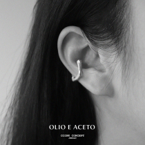 OLIO E ACETO sterling silver texture linear ear hanging 925 silver handmade texture design texture ear clip