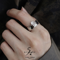 ATELIERSO official authorized Eponge texture claw holder open sterling silver ring fashion personality food finger ring