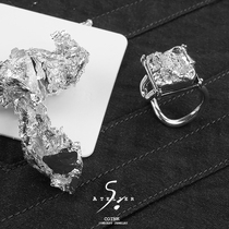 ATELIERSO fake gem opening ring personality original niche designer advanced fashion COINK