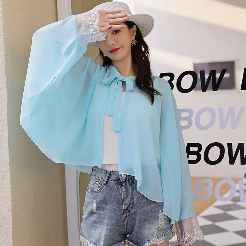 Driving Sunscreen Shawl Woman 2022 New Summer Matching Dress Exterior Lap Slim Fit Jacket Snowspun Shirt Lace Shawl