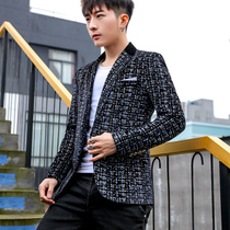 Korean version of casual small suit Mens fashion slim-fit jacket Youth handsome suit Spring and Autumn students single top thin section
