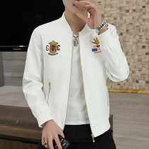 Spring coat mens Korean version of the trend of handsome stand collar jacket 2022 new autumn and winter mens casual tops baseball uniforms