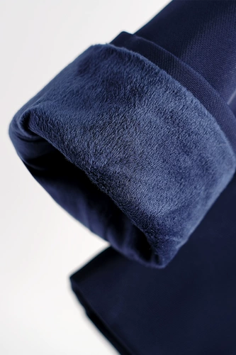 Флисовый классический костюм, демисезонный комплект, пиджак классического кроя, комбинезон, синяя куртка, увеличенная толщина