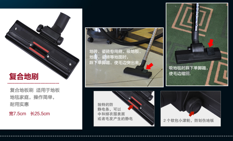 máy hút bụi hons 2100 Máy hút bụi gia đình Opu mạnh mẽ công suất cao 1800W thương mại công nghiệp rửa xe thùng thùng trang trí khô và thổi ướt 30L - Máy hút bụi