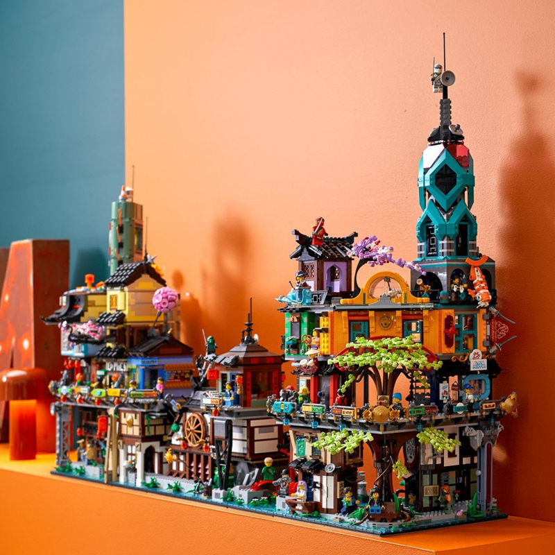 Compatible with 70620 Ninjago City Building Headquarters Garden Destiny Bounty Market Building Blocks